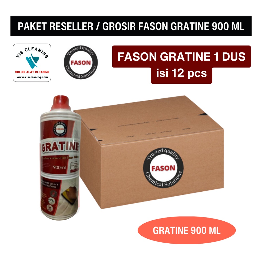 Paket Reseller/Grosir FASON GRATINE 900ML (1 Dus isi 12 pc) FREE 1 BTL