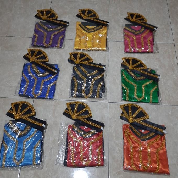 baju anak adat aceh saman perempuan L topi kipas nusantara