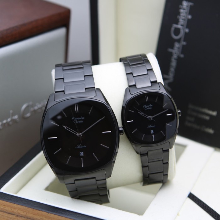 Terlaris Jam Tangan Couple Alexandre Christie Ac 8671 Ac8671 Black Original
