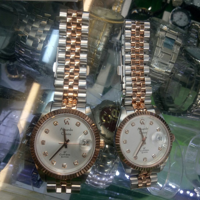 Terlaris Jam Tangan Analog Satu Pasang Alexandre Christie Ac 5013 Md/Ld St