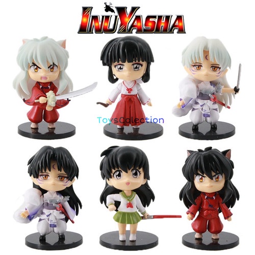 ACTION FIGURE INUYASHA SESSHOMARU KAGOME KIKYO SET 6 PCS TOPPER CAKE H-r477