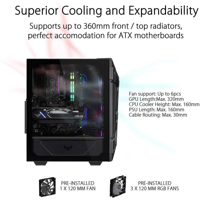 ASUS TUF Gaming GT301 ATX Mid Tower Compact Case