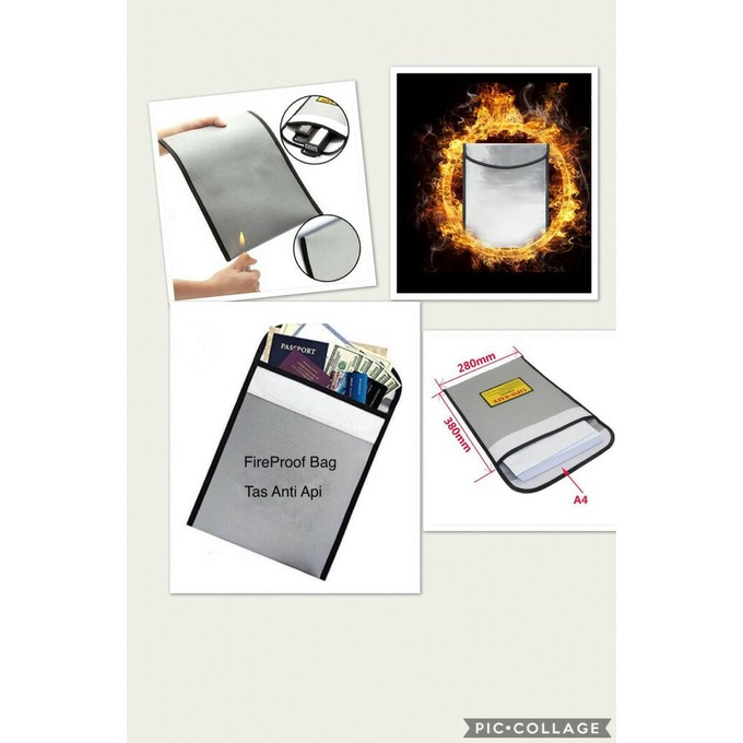 

Fireproof Document Storage Bag / Tas Dokumen Anti Api