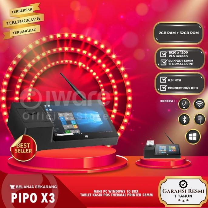 TERBARU... WINDOWS 10 MINI PC PIPO X3 TABLET POS PRINTER THERMAL 58MM - PC KASIR