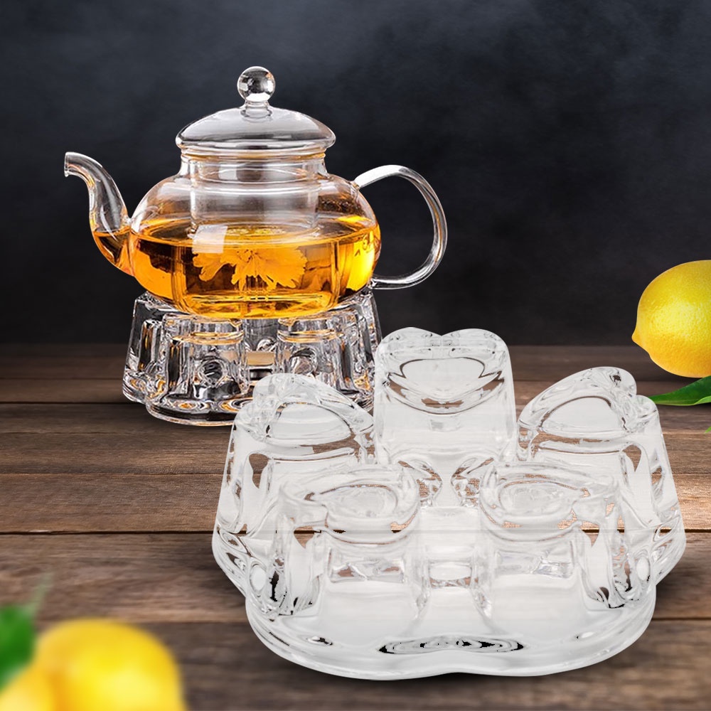 G8UI Glassware Tatakan Pemanas Teko Teh Kopi Teapot Warmer BaseBr-191Transparent Or-i