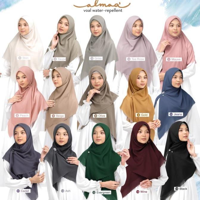 Jilbab Afra Almaa' - Hijab Voal Polos Segi Empat - Water Repellent