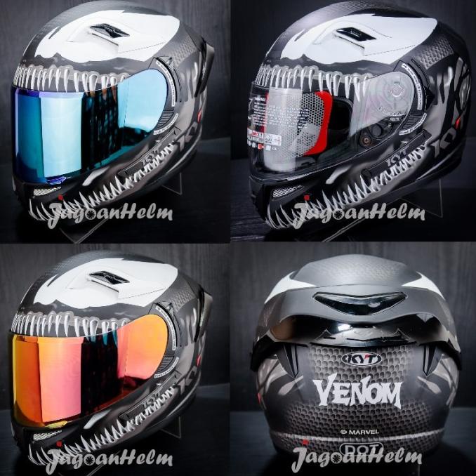 Kyt Helm K2 Rider Venom | Black Doff White | Full Face