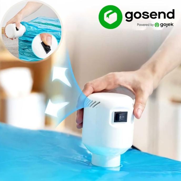 Pompa Vacuum Elektrik Plastik Vacum Baju Alat Vakum Pakaian Travel Bag
