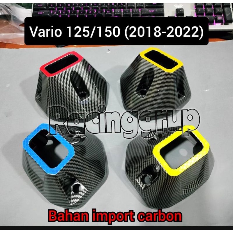 Racinggrup moncong knalpot Vario 125 150 160 carbon / corong knalpot pcx 160 carbon / cover knalpot vario carbon / Vario keyles 125/150 tahun 2018-2022 carbon