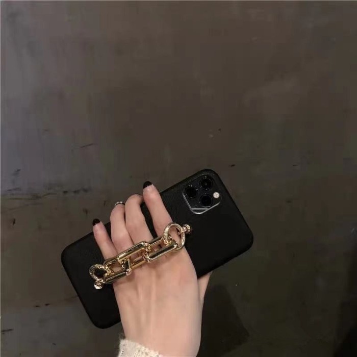 Black Fancy Iphone 12 12promax Hard Case Iphone 7 8plus Gold Chain Cas