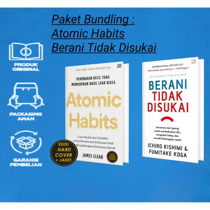 Diskon Spesial Paket Bundling Atomic Habits & Berani Tidak Disukai Edisi Hardcover Terbaru