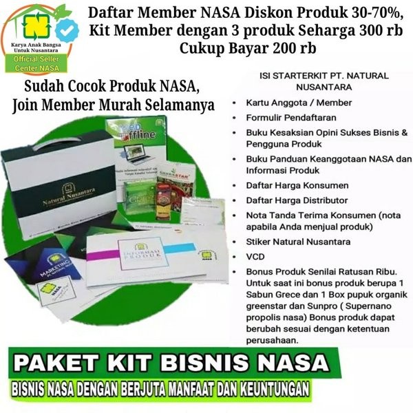 Flash Sale Kit Member Nasa Paket Pendaftaran Bisnis Nasa Member Official Nasa Termurah