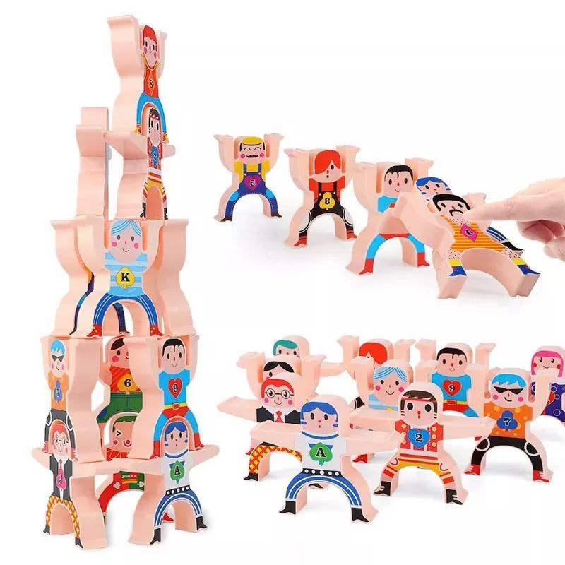 JOFESTORE88 X FerenHongXia STACKING BLOCKS MAINAN STACKING BLOCKS SUPERHERO GAME DOMINO