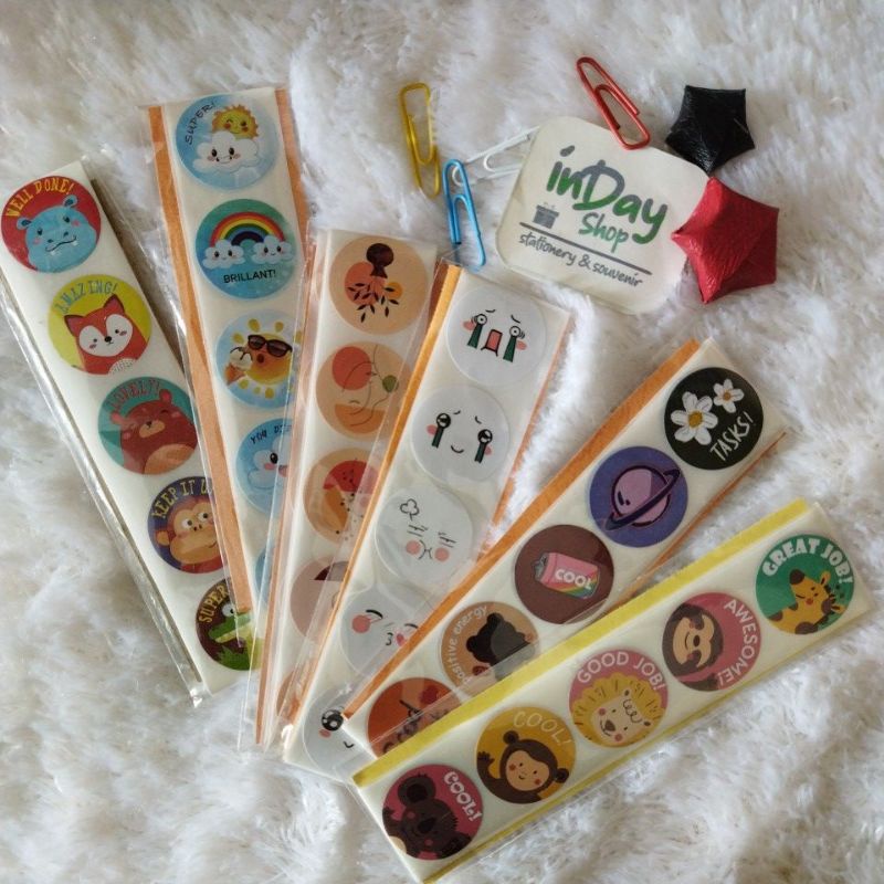 (50pcs) Sticker Bulat MINI | INDAY SHOP