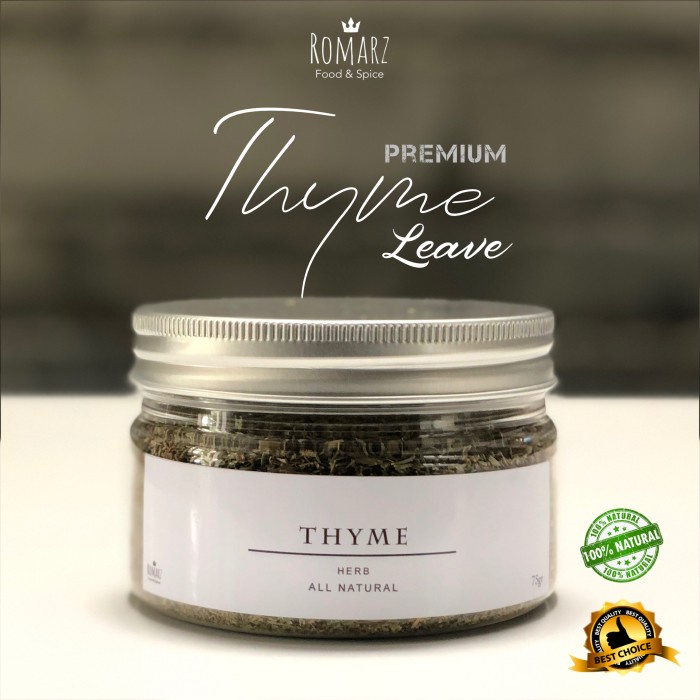 

THYME LEAVES PREMIUM DAUN THYME KERING 75gr
