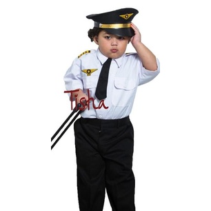 Kostum Pilot Anak uk 4 (4-5 Tahun) Baju Profesi Pilot Karnaval Keren