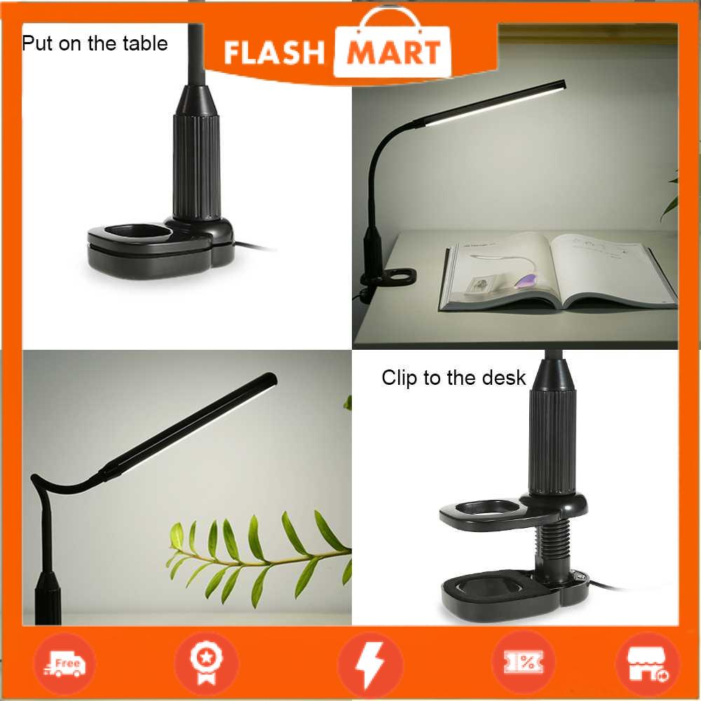 FLASHMART Lampu Meja Belajar LED Desk Lamp Clip 24 LED 5W Cool White - L1515W