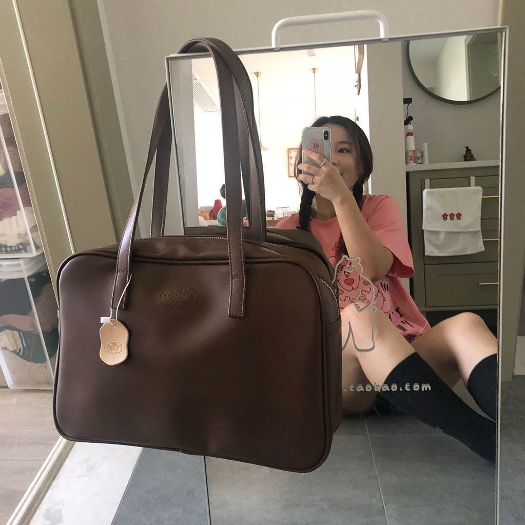 ℗﹍Sera  Jk Commuter Kapasitas Besar Tote Tas Satu Bahu Baru All-Match Portable Jepang dan Korea Gaya Kuliah tas Sekolah Tas Seragam Pelajar Wanita