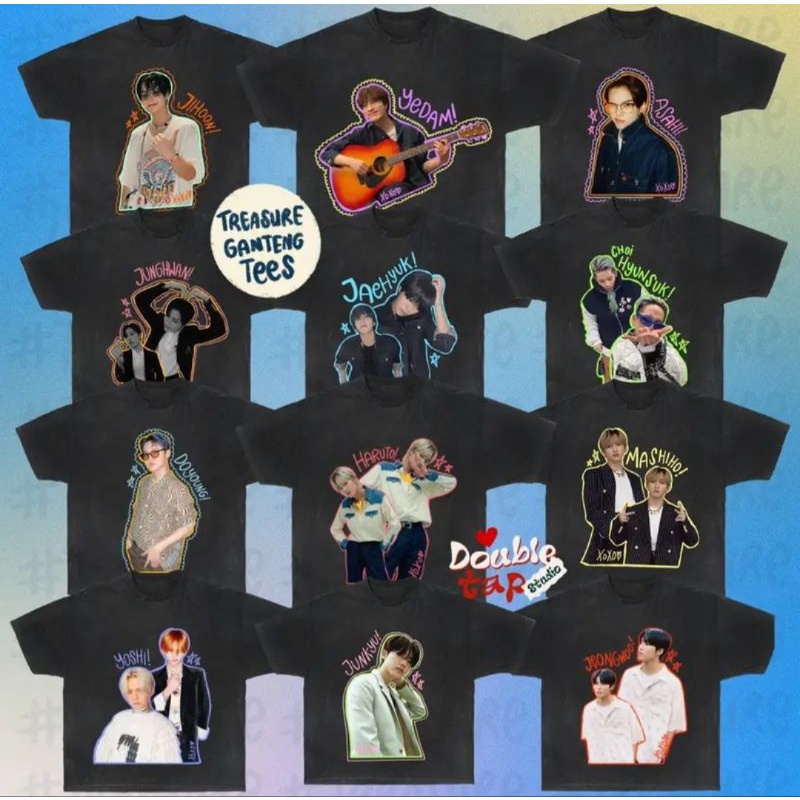T-SHIRT TREASURE MEMBER (HYUNSUK/JIHOON/JUNKYU/YOSHI/ASAHI/YEDAM/MASHIHO/DOYOUNG/JAEHYUK/JEONGWOO/HA