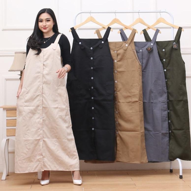 PROMO Maggie overall Rok panjang wanita Rok panjnag fashion muslim Overall panjang wanita Dress wani