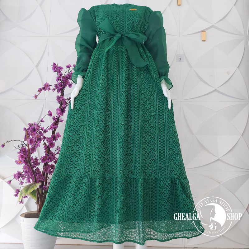 GAMIS BURKAT ARIFAH TERBARU/GAMIS BRUKAT LEBARAN CANTIK MODERN