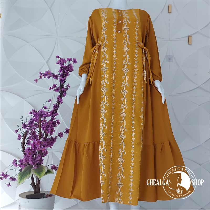 Gamis Kekinian Avika Lisa Desain Simple Mewah Terbaru