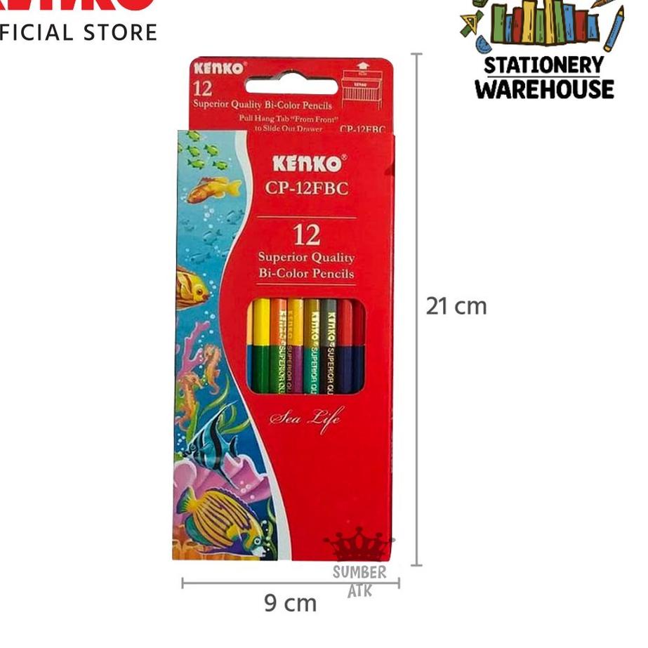 

Shopee brand Pensil Warna KENKO 12 warna Bi-color CP-12FBC ( total 24 warna dengan 2 sisi ) Color Pensil BFV