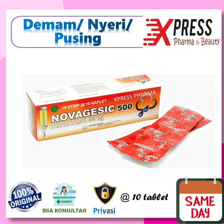 XPRESS  Novagesic STRIP Obat Demam Panas Nyeri Paracetamol Parasetamol Nofagesic Novagesik Nova Nofa