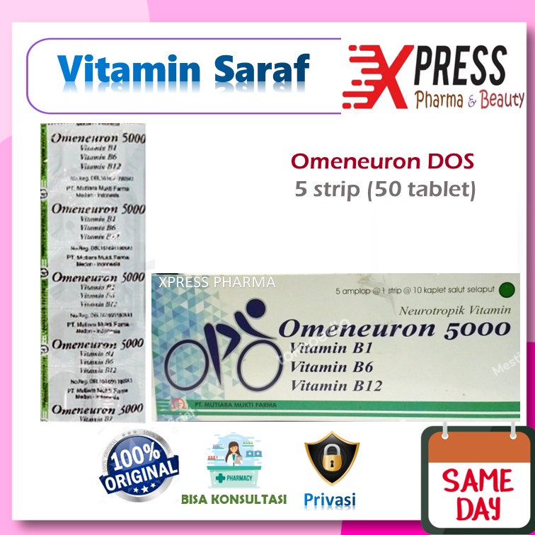 XPRESS  Omeneuron 5000 DUS Obat Vitamin Komplek Komplex Complek Complex B1 B2 B 12 Saraf Kebas Kesem