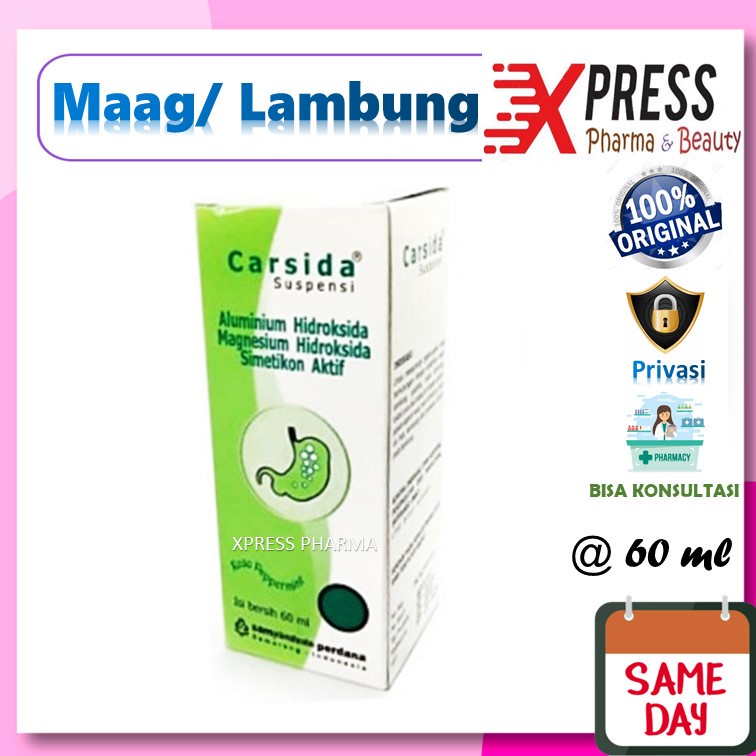 XPRESS  Carsida SIRUP 60 ml Obat Sakit Maag Antasida Mag Lambung Cair Botol Syrup Suspensi Casida Ka