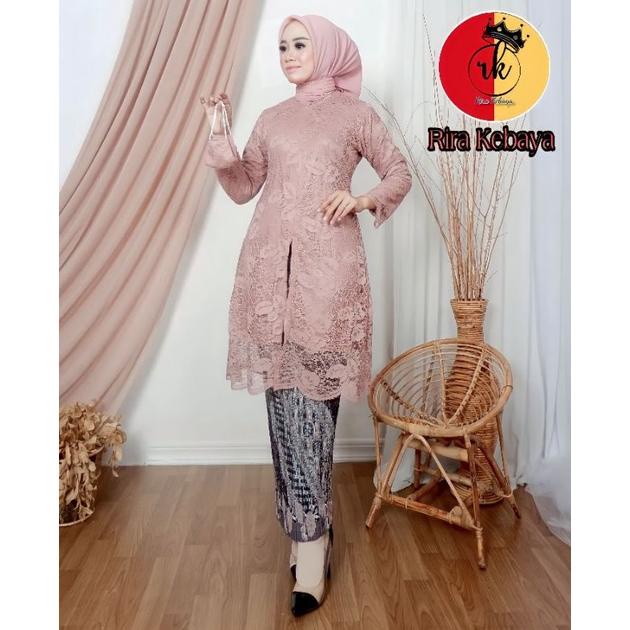 Stelan Tunik Busui Brukat Pakaian Wisuda Seragaman Nikahan Baju Lamaran Tunik Wanita Modern