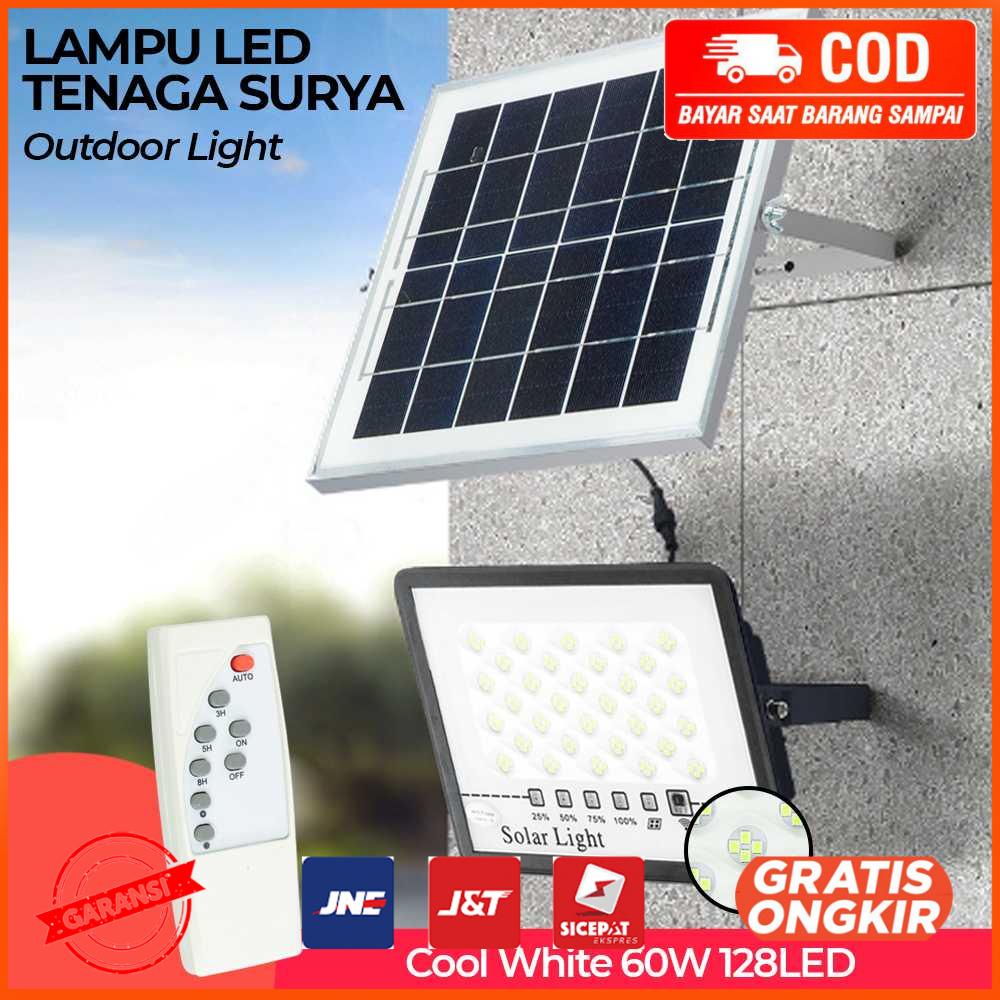 Lampu Dinding Solar Outdoor Waterproof 128 LED Cool White MA601