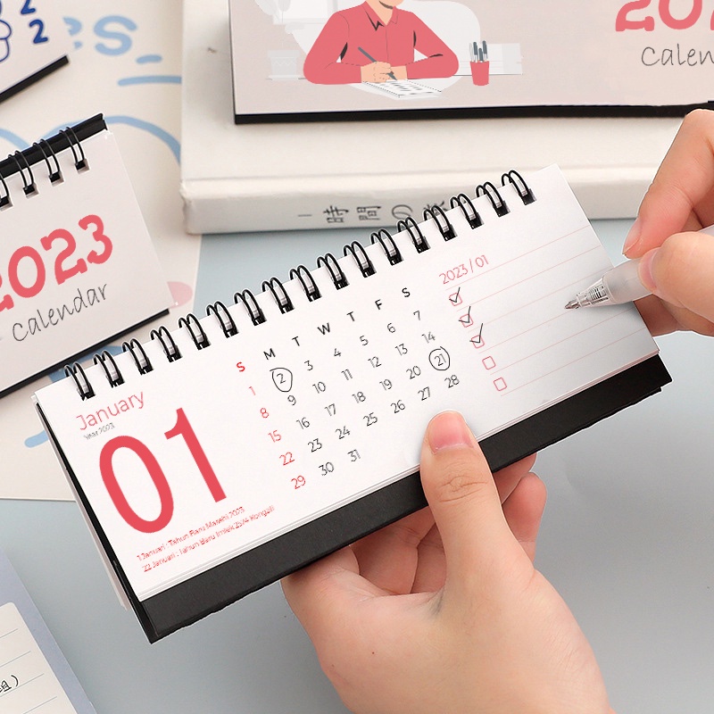 

Kalender duduk 2023 Horizontal Ukuran Mini, Medium dan Besar Untuk Dekorasi, kalender meja catatan, notes calendar, goals calendar 2023