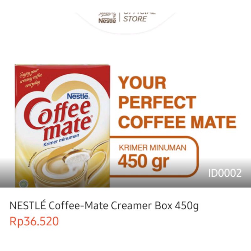 

Nestle coffee-mate creamer box 450gr