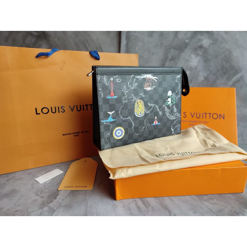 handbag clutch pouch organizer LV Louis Vuitton original import fashion mesir
