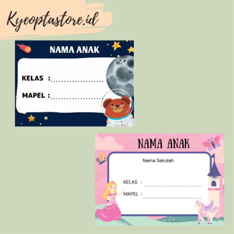 

STIKER BUKU MURAH/STIKER CUSTOM NAMA BUKU SEKOLAH ANAK/STICKER