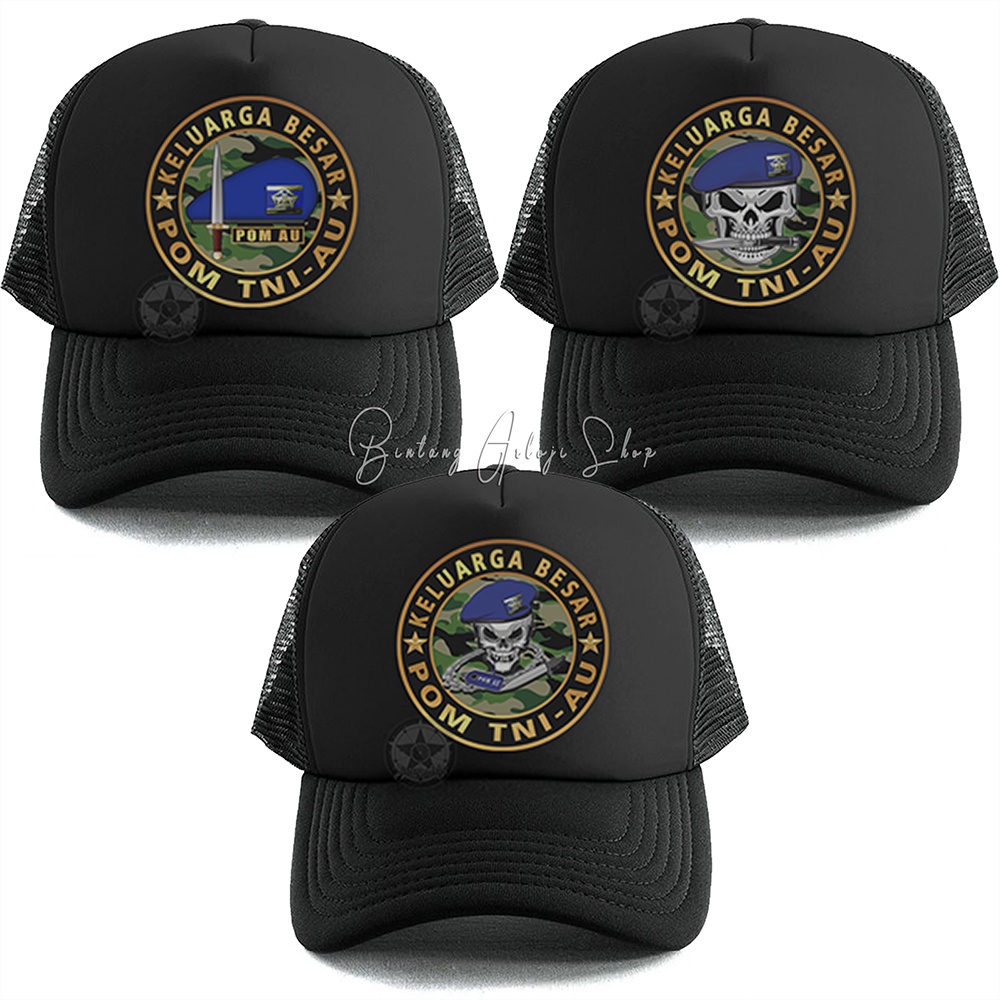 Topi Custom Keluarga Besar POM TNI-AU Exclusive Gold