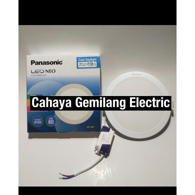 Downlight led panasonic 18watt 18w tipe neo bulat slim inbow panel