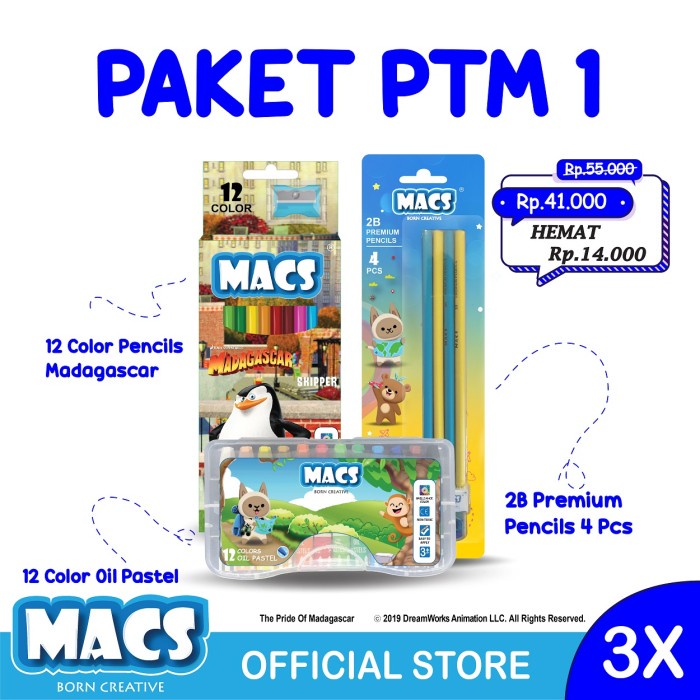 

TERLARIS Paket PTM1 MACS Pensil 2B Pensil Warna Crayon /ALAT TULIS AESTHETIC/ALAT TULIS SET/ALAT