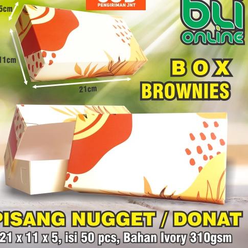 

Hadir Promo Box Pisang Nugget 21x11x5 isi 50pcs / Kardus Donat / Dus Brownies / Kotak / Kemasan / Packaging