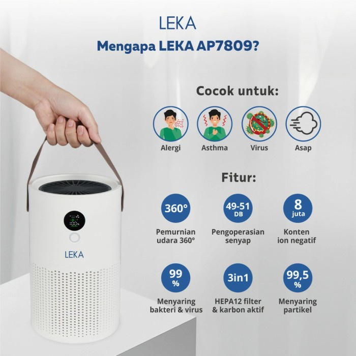 AIR PURIFIER - PORTABLE HEPA12 FILTER HEPA ION NEGATIF NEGATIVE