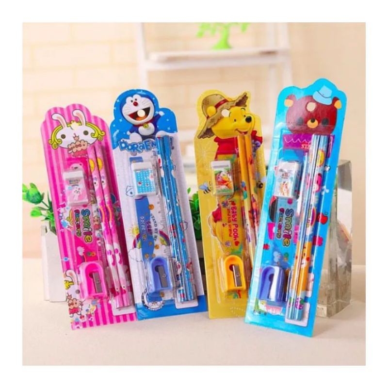 

A0115 - Alat Tulis Set Mini 5in1 Pensil Set Karakter
