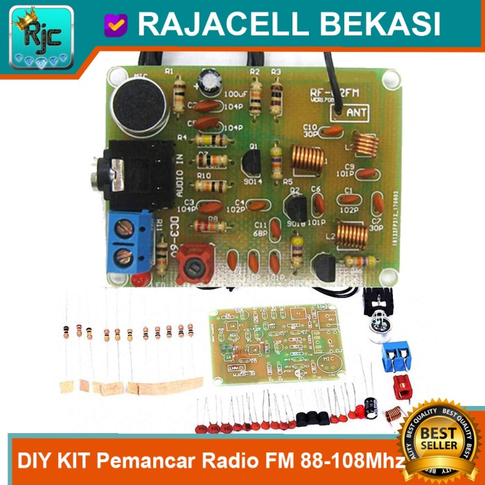 Terlaris Diy Kit Pemancar Radio Fm Wireless Mic 88-108Mhz Transmitter 50M-500M