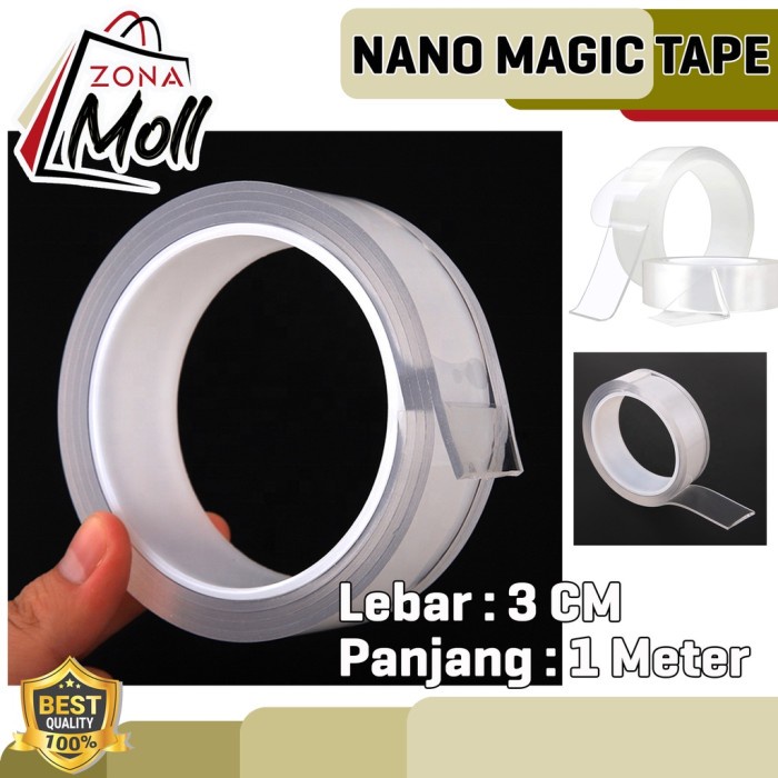

Zm Double Tape Nano Perekat 2 Sisi Tebal Kuat Bening Isolasi Lakban Ku