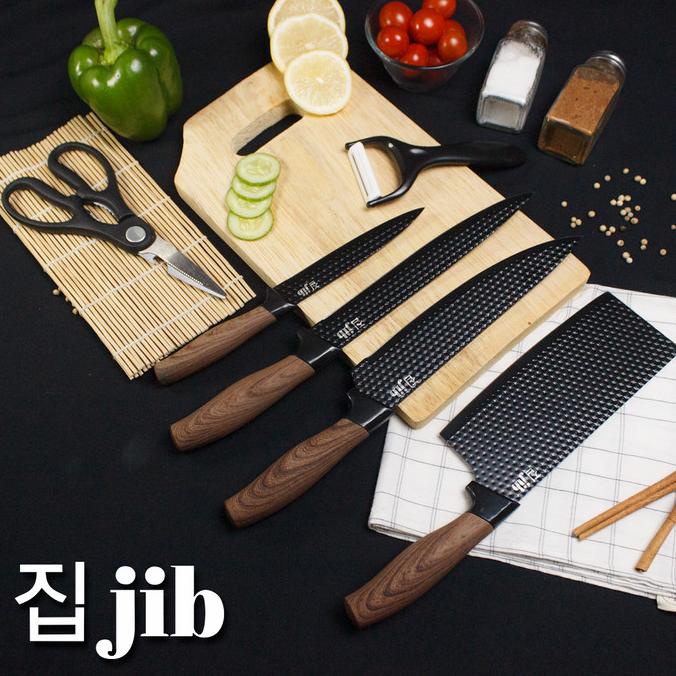 JIB Black Diamond Knives Set 6 in 1 / Pisau Multifungsi Anti Lengket