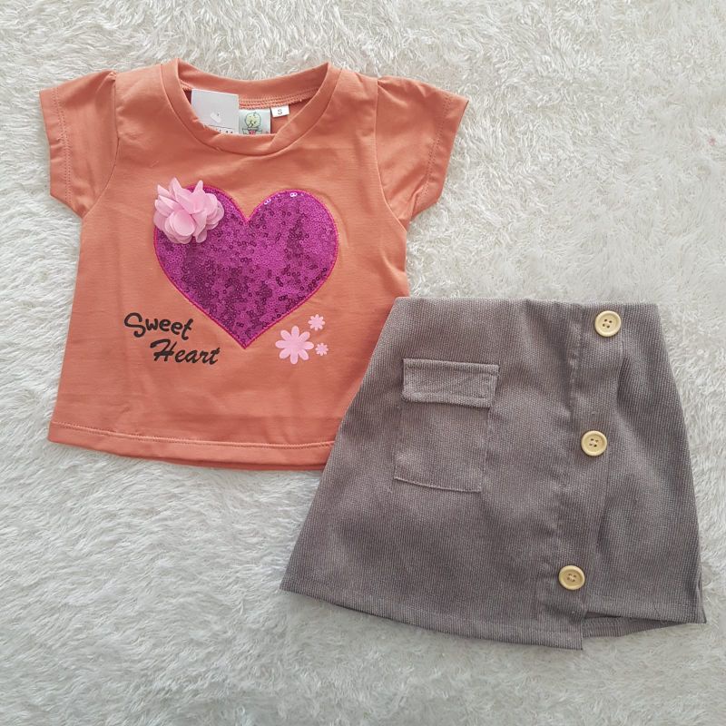 Baju Bayi Setelan kaos Rok Baby elle set