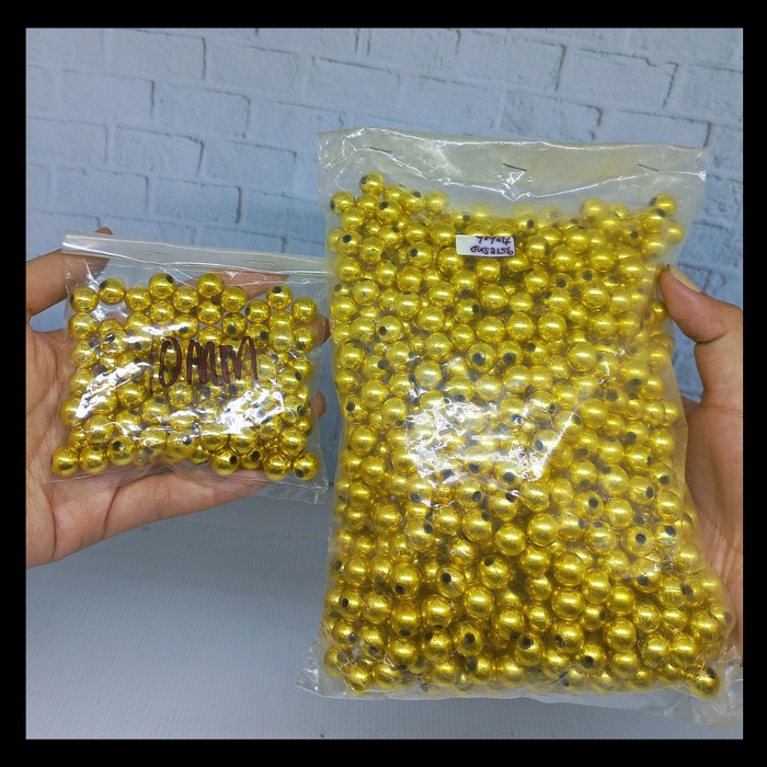 Terlaris Mute Mote Manik Manik Payet Mutiara Sentetis Bulat Gold
