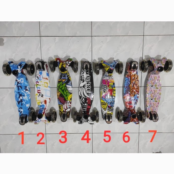 Skuter Anak Roda 3 Motif Joker Gravity Scooter Kickboard Otoped (C8B8) Promo Terlaris Dual Pedal Sco