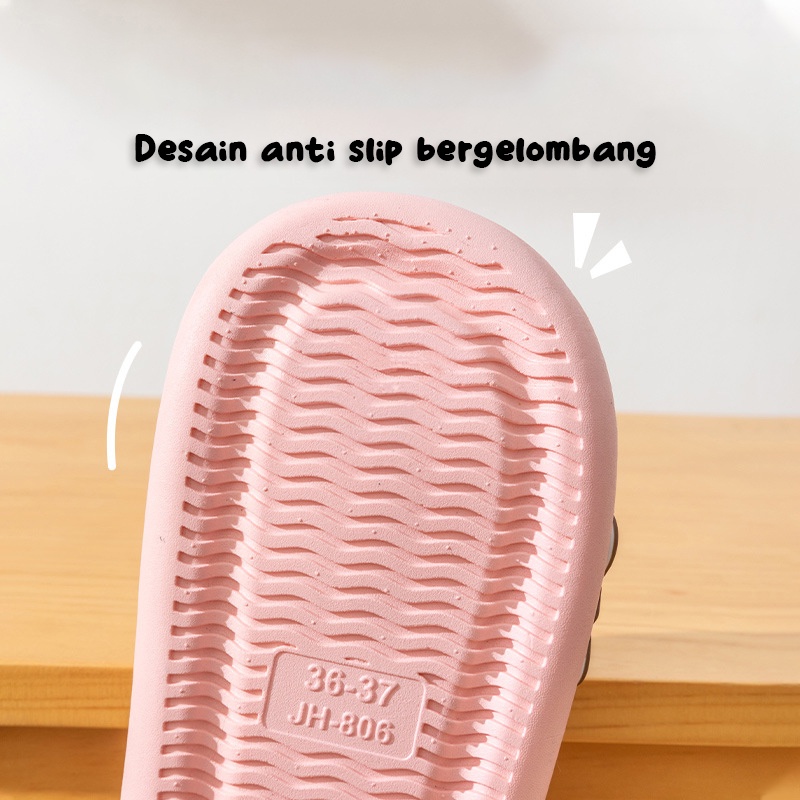 Lazy Bear Sendal Bunny Slip On Jelly PVC H39 Sandal Rumah Santai/Toilet Wanita Anti Slip