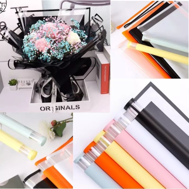 

5 Lembar Flower Wrapping Paper Waterproof FREE PACKING Kertas Buket Bunga List Warna New Cellophane Plastik